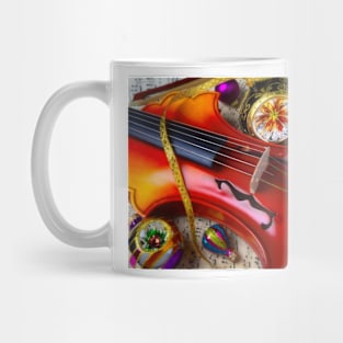 Baroque Violin With Christmas Ornaments Mug